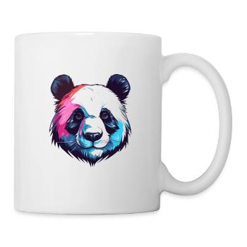Panda Buntes Aquarell Cartoon Kawaii Tier - Tasse - Weiß - Rechts