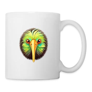 Kiwi Haustier Buntes Aquarell Cartoon Kawaii Tier - Tasse - Weiß - Rechts
