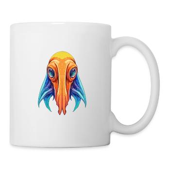 Squid Colorful Watercolor Cartoon Kawaii Animal - Mug - white - Right