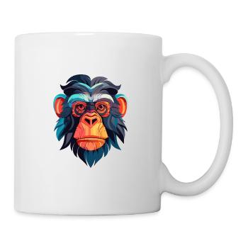 Bonobo Colorful Watercolor Cartoon Kawaii Animal - Mug - white - Right