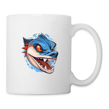 Barracuda Aquarelle Colorée Dessin Animé Kawaii Anima - Mug blanc - blanc - Droite