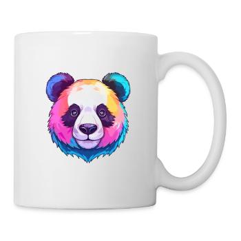Panda Buntes Aquarell Cartoon Kawaii Tier - Tasse - Weiß - Rechts