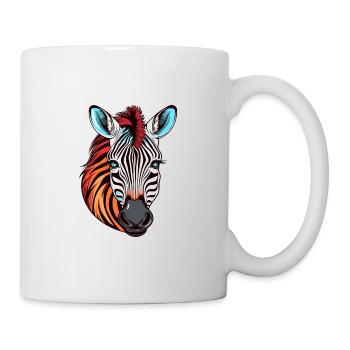 Zebra buntes Aquarell Cartoon Kawaii Tier - Tasse - Weiß - Rechts