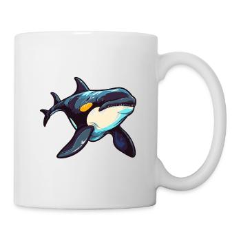Orca Colorful Watercolor Cartoon Kawaii Animal - Mug - white - Right