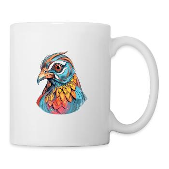 Rebhuhn bunte Aquarell-Karikatur Kawaii Anima - Tasse - Weiß - Rechts
