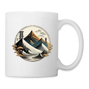 Landschaft im chinesischen Stil, traditionelle Zeichnung, Tusche - Tasse - Weiß - Rechts
