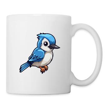 Blue Jay Cute Cartoon Kawaii Watercolor Animal Pet - Mug - white - Right