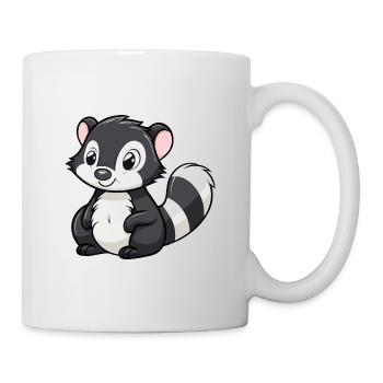 Skunk Mignon Dessin Animé Kawaii Aquarelle Animal De Compagnie - Mug blanc - blanc - Droite