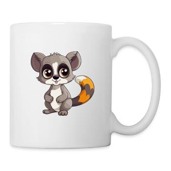 Lemur Cute Cartoon Kawaii Watercolor Animal Pet - Mug - white - Right