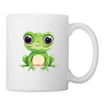 Grenouille Mignon Dessin Animé Kawaii Aquarelle Animal De Compagnie - Mug blanc - blanc - Droite