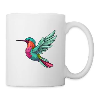 Colibri mignon dessin animé kawaii aquarelle Animal - Mug blanc - blanc - Droite