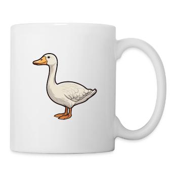 Goose Cute Cartoon Kawaii Watercolor Animal Pet - Mug - white - Right