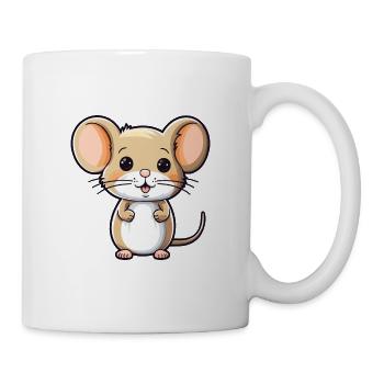Mouse Cute Cartoon Kawaii Watercolor Animal Pet - Mug - white - Right