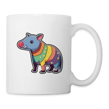 Tapir Cute Cartoon Kawaii Watercolor Animal Pet - Mug - white - Right