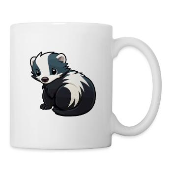 Skunk Mignon Dessin Animé Kawaii Aquarelle Animal De Compagnie - Mug blanc - blanc - Droite