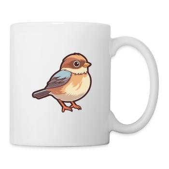 Sparrow Cute Cartoon Kawaii Watercolor Animal Pet - Mug - white - Right