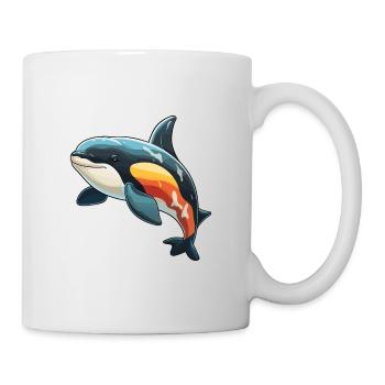 Orca Cute Cartoon Kawaii Watercolor Animal Pet - Mug - white - Right