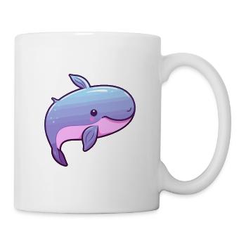 Wal Niedliche Karikatur Kawaii Aquarell Tier Haustier - Tasse - Weiß - Rechts