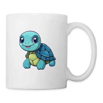 Turtle Cute Cartoon Kawaii Watercolor Animal Pet - Mug - white - Right