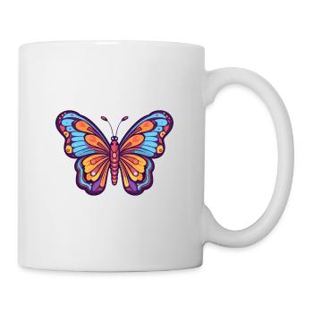 Schmetterling Niedliche Karikatur Kawaii Aquarell Tier Pe - Tasse - Weiß - Rechts