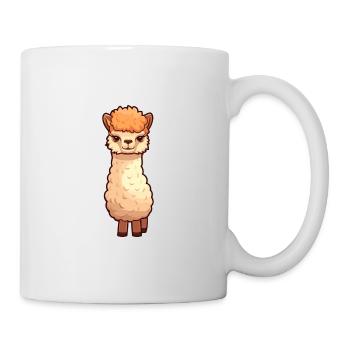 Alpaga mignon dessin animé kawaii aquarelle animal animal de compagnie - Mug blanc - blanc - Droite