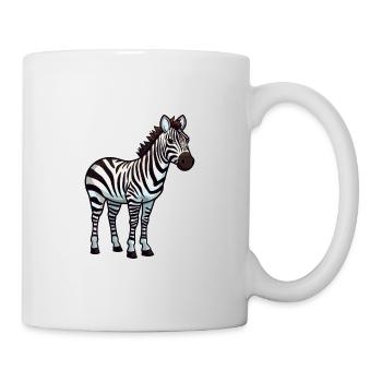 Zebra Cute Cartoon Kawaii Watercolor Animal Pet - Mug - white - Right