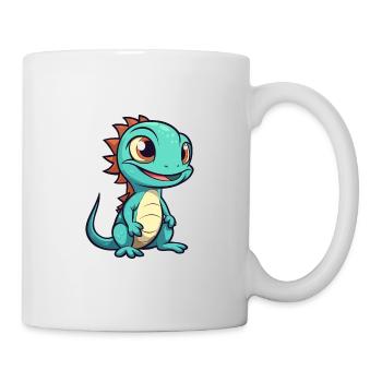 Eidechse Niedliche Karikatur Kawaii Aquarell Tier Haustier - Tasse - Weiß - Rechts