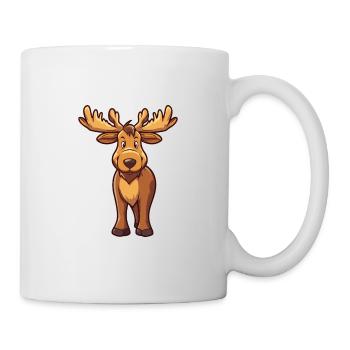 Moose Cute Cartoon Kawaii Watercolor Animal Pet - Mug - white - Right