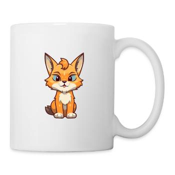 Luchs Niedliche Karikatur Kawaii Aquarell Tier Haustier - Tasse - Weiß - Rechts