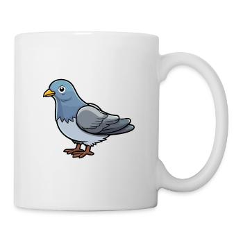 Pigeon Mignon Dessin Animé Kawaii Aquarelle Animal De Compagnie - Mug blanc - blanc - Droite