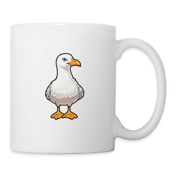 Seagull Cute Cartoon Kawaii Watercolor Animal Pet - Mug - white - Right
