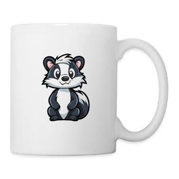 Skunk Mignon Dessin Animé Kawaii Aquarelle Animal De Compagnie - Mug blanc - blanc - Droite