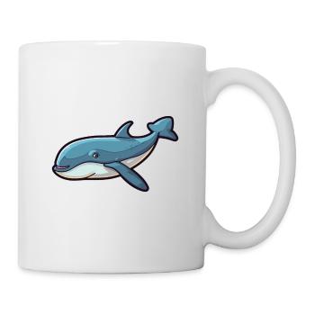 Wal Niedliche Karikatur Kawaii Aquarell Tier Haustier - Tasse - Weiß - Rechts