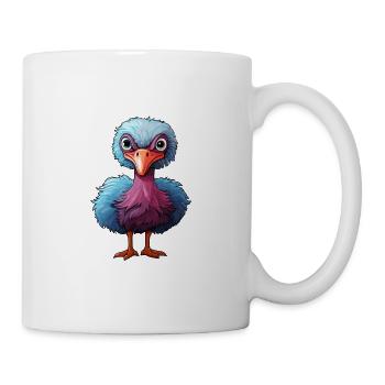 Autruche mignon dessin animé kawaii aquarelle animal animal de compagnie - Mug blanc - blanc - Droite