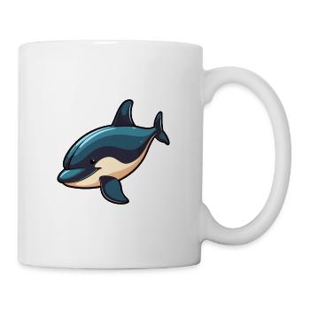 Orca Cute Cartoon Kawaii Watercolor Animal Pet - Mug - white - Right
