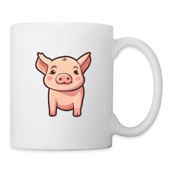 Cochon Mignon Dessin Animé Kawaii Aquarelle Animal De Compagnie - Mug blanc - blanc - Droite