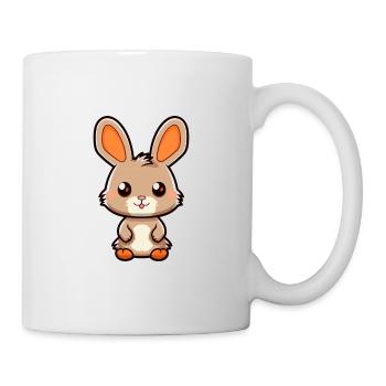 Lapin Mignon Dessin Animé Kawaii Aquarelle Animal De Compagnie - Mug blanc - blanc - Droite