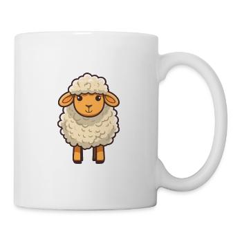 Schaf Niedliche Karikatur Kawaii Aquarell Tier Haustier - Tasse - Weiß - Rechts
