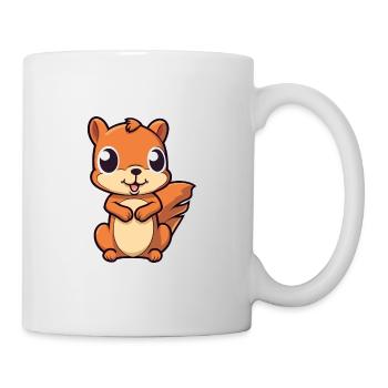 Squirrel Cute Cartoon Kawaii Watercolor Animal Pet - Mug - white - Right