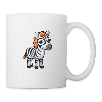 Zebra Cute Cartoon Kawaii Watercolor Animal Pet - Mug - white - Right