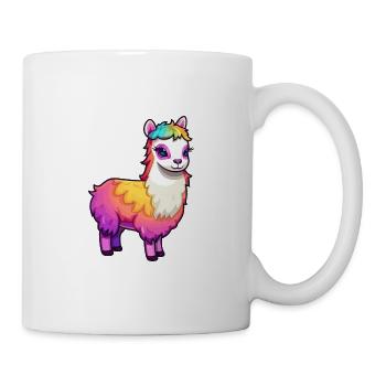 Llama Cute Cartoon Kawaii Watercolor Animal Pet - Mug - white - Right