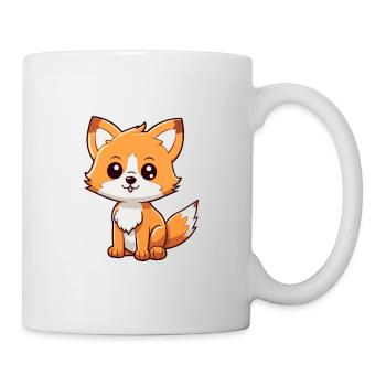 Fox Cute Cartoon Kawaii Watercolor Animal Pet - Mug - white - Right