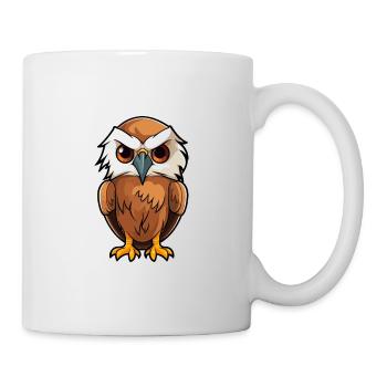 Hawk Cute Cartoon Kawaii Watercolor Animal Pet - Mug - white - Right