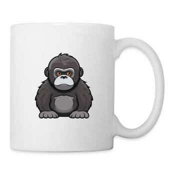 Gorilla Cute Cartoon Kawaii Watercolor Animal Pet - Mug - white - Right