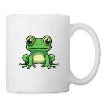 Grenouille Mignon Dessin Animé Kawaii Aquarelle Animal De Compagnie - Mug blanc - blanc - Droite