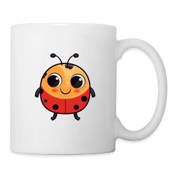Ladybug Cute Cartoon Kawaii Watercolor Animal Pet - Mug - white - Right