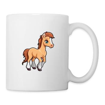 Pferd niedliche Karikatur Kawaii Aquarell Tier Haustier - Tasse - Weiß - Rechts