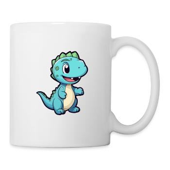 Dinosaur Cute Cartoon Kawaii Watercolor Animal Pet - Mug - white - Right