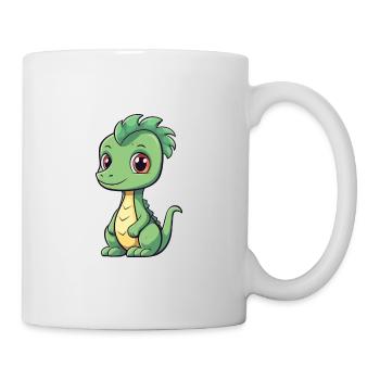 Dragon Mignon Dessin Animé Kawaii Aquarelle Animal De Compagnie - Mug blanc - blanc - Droite