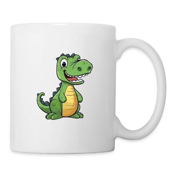 Krokodil Niedliche Karikatur Kawaii Aquarell Tier P - Tasse - Weiß - Rechts